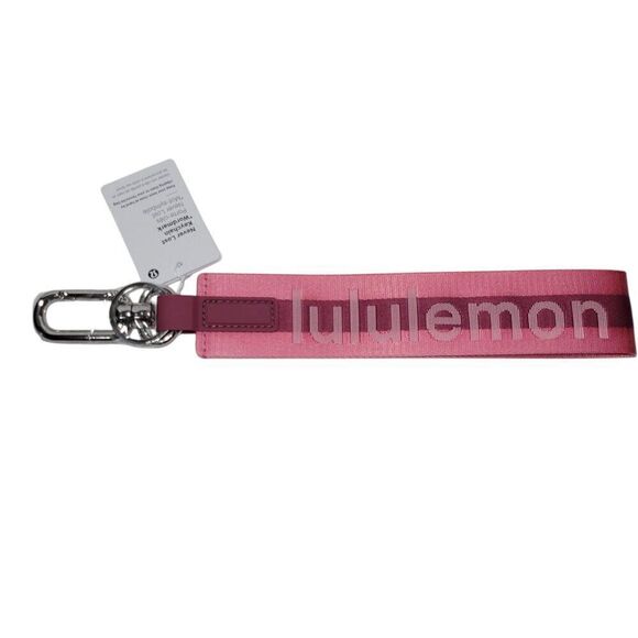 Lululemon Never Lost Keychain Wordmark Sakura Pink Mauve 1.7" x 12" NEW - Picture 9 of 9